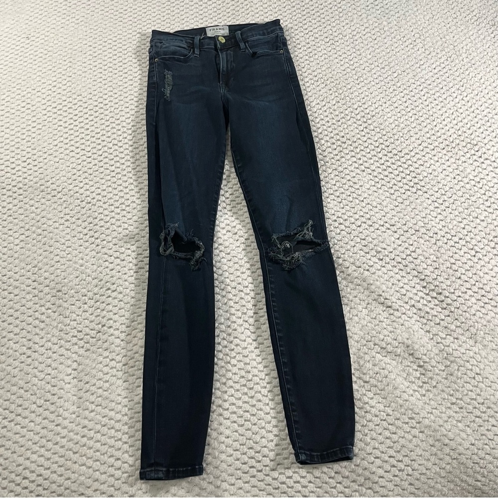 Women's Distressed Black Jeans